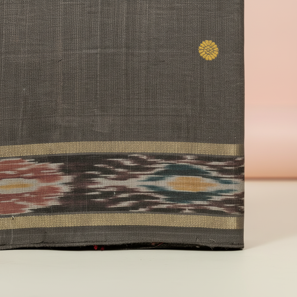 KUBERAN GREY TUSSAR SILK SAREE