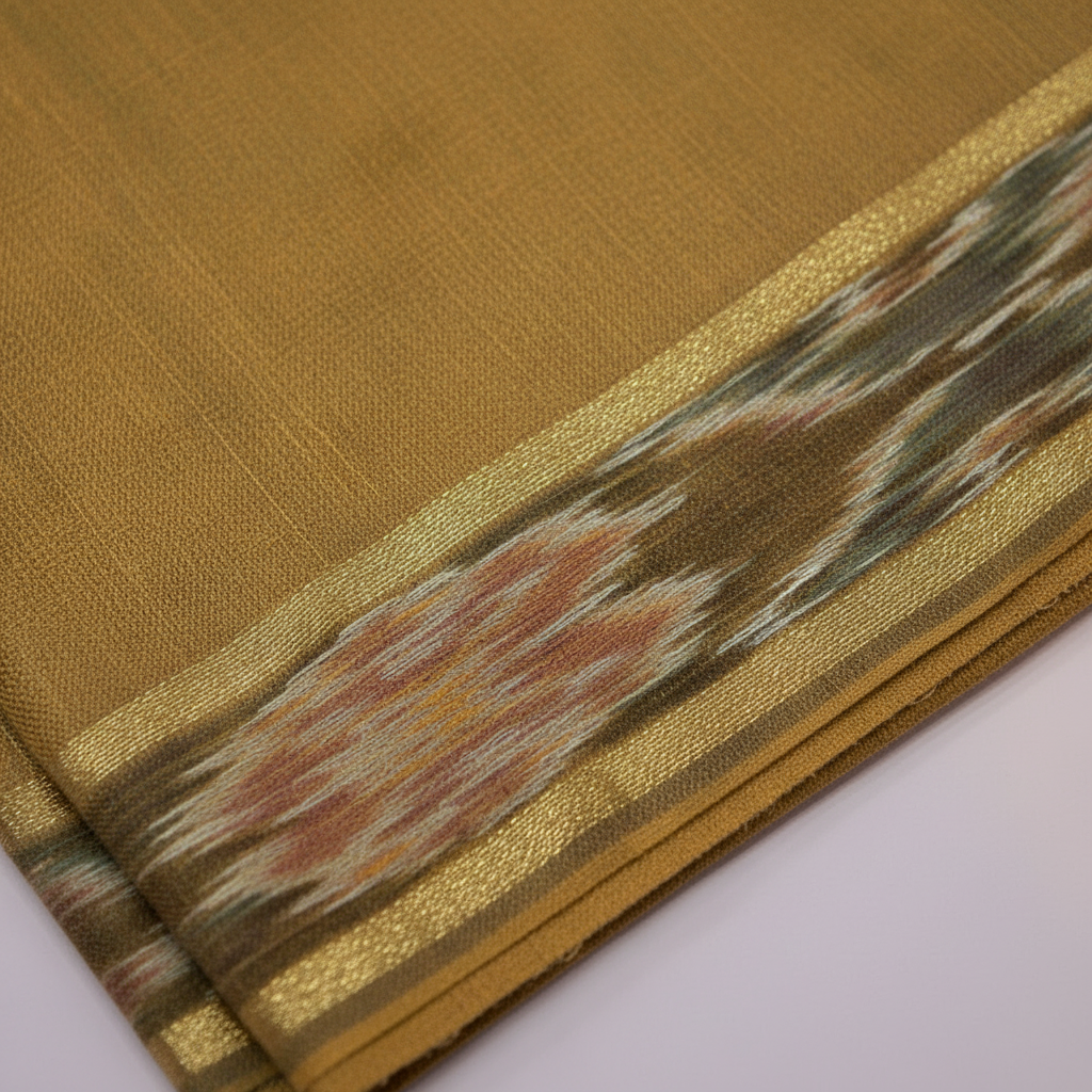 KUBERAN MUSTARD TUSSAR SILK SAREE