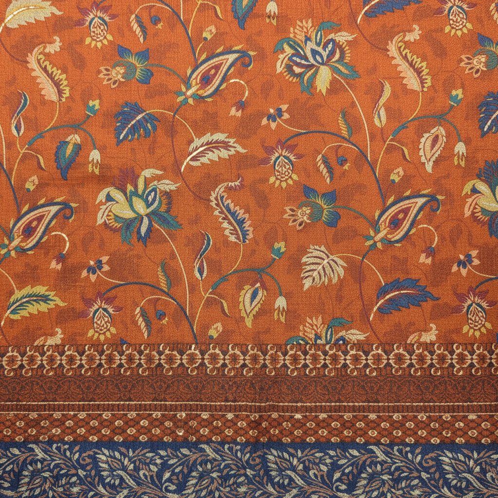 KUBERAN RUST BROWN PASHMINA FANCY SAREE