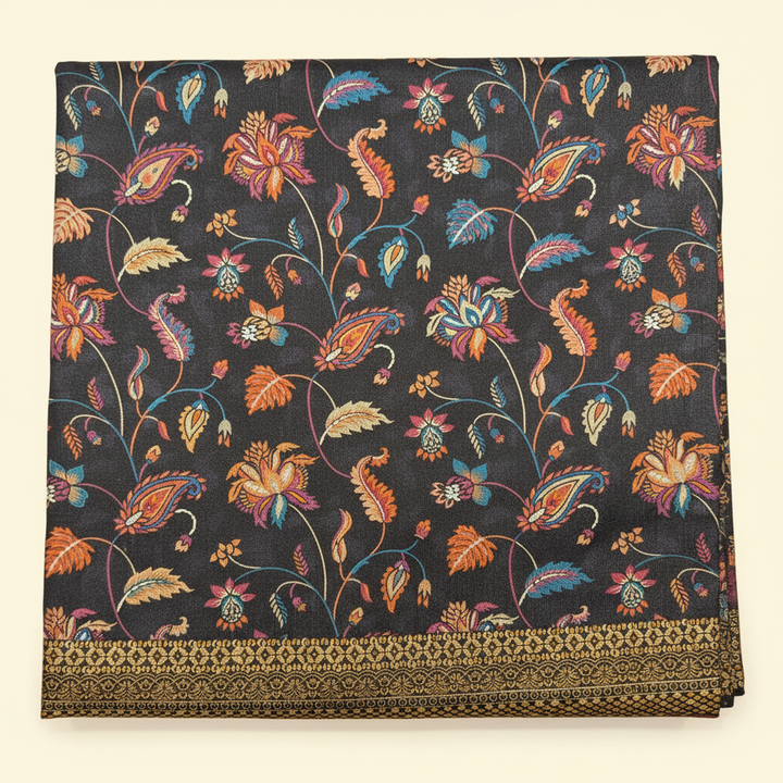 KUBERAN BLACK PASHMINA FANCY SAREE