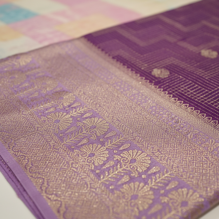 KUBERAN PURPLE TUSSAR SILK SAREE