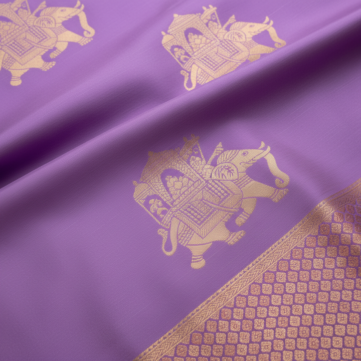 KUBERAN LAVENDER MYSORE SILK CREPE SAREE