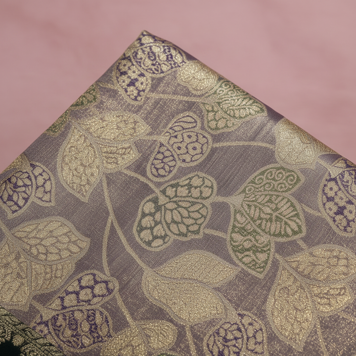KUBERAN SILVER LAVENDER BROCADE SEMI SILK SAREE
