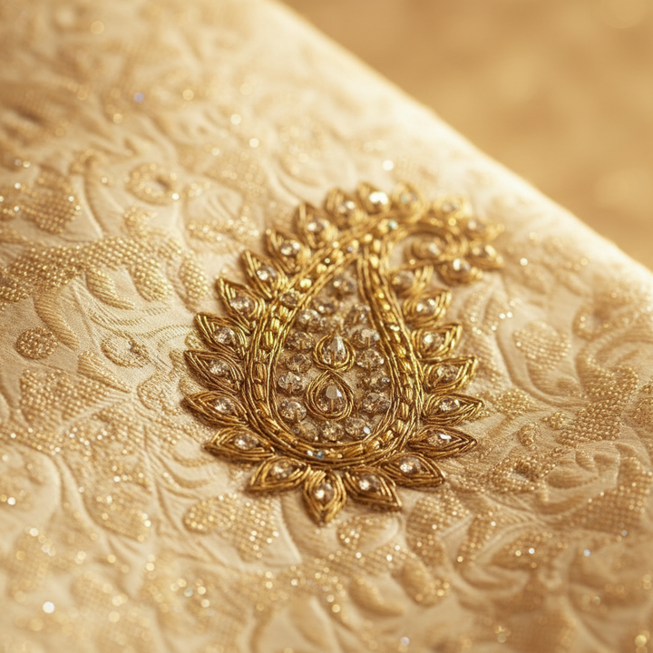 Kuberan Gold Brocade Sherwani with Maroon