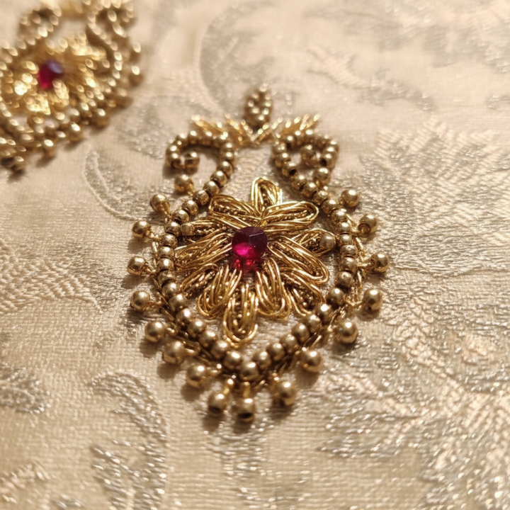 Kuberan Gold Brocade Sherwani with Maroon