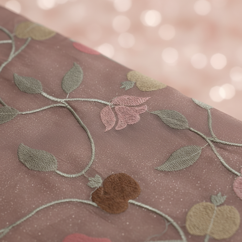 KUBERAN DUSTY MAUVE ORGANZA SAREE