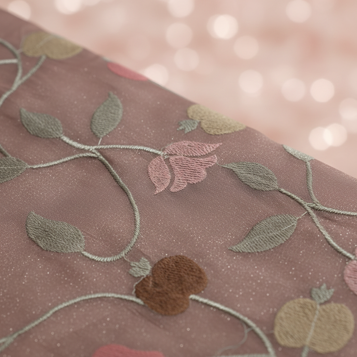 KUBERAN DUSTY MAUVE ORGANZA SAREE