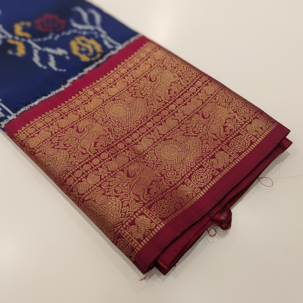 KUBERAN BLUE POCHAMPALLY SILK SAREE