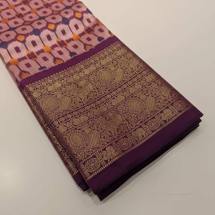 KUBERAN PEACH POCHAMPALLY SILK SAREE