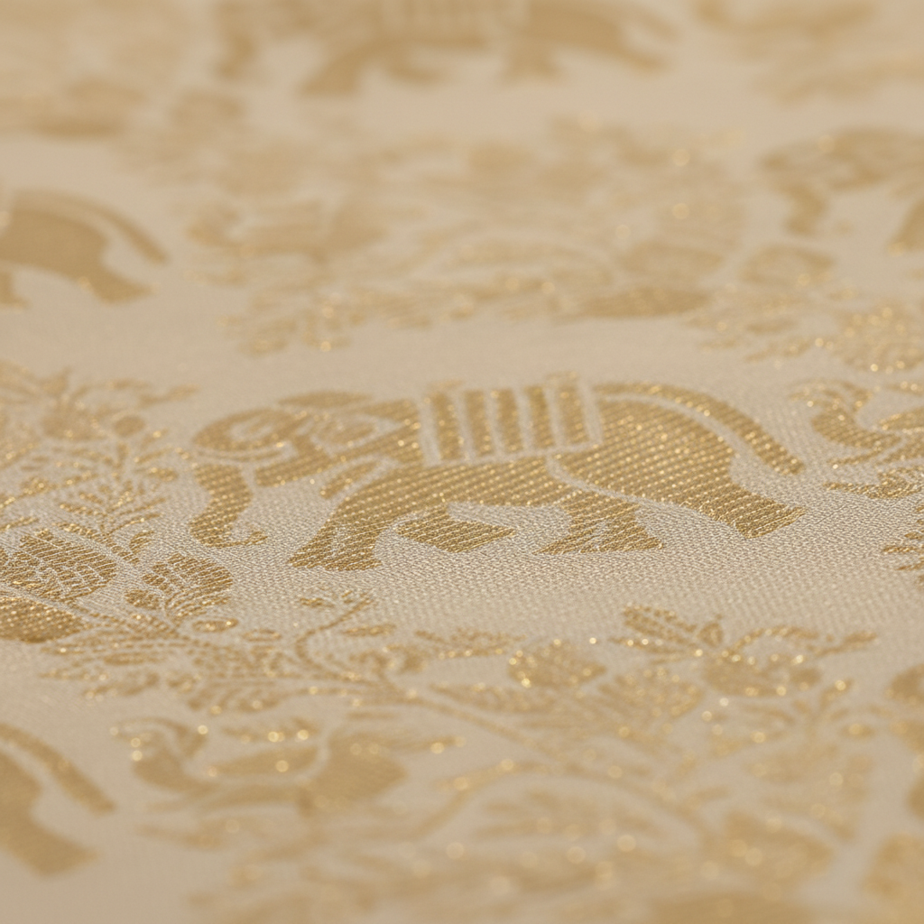 kuberan Kanchipuram Cream with Maroon Border