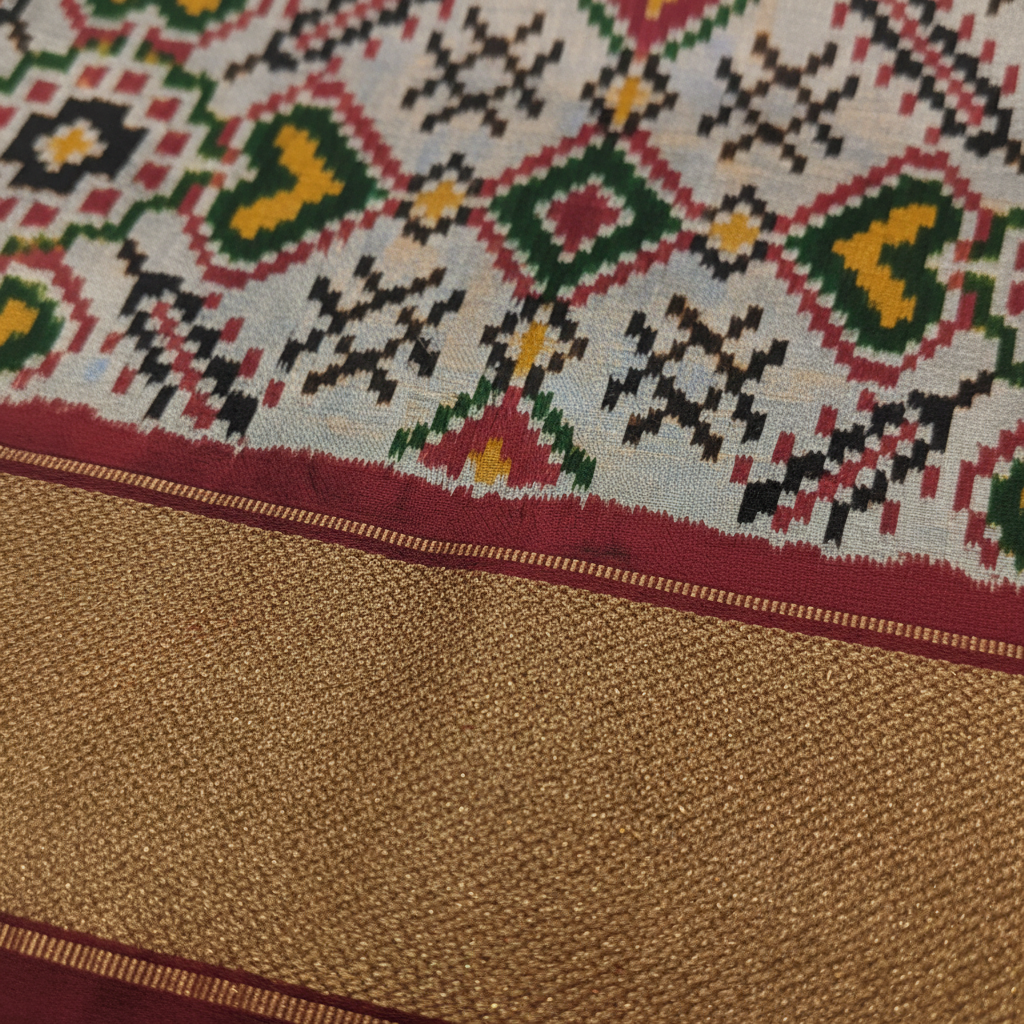 KUBERAN GREY POCHAMPALLY SILK SAREE