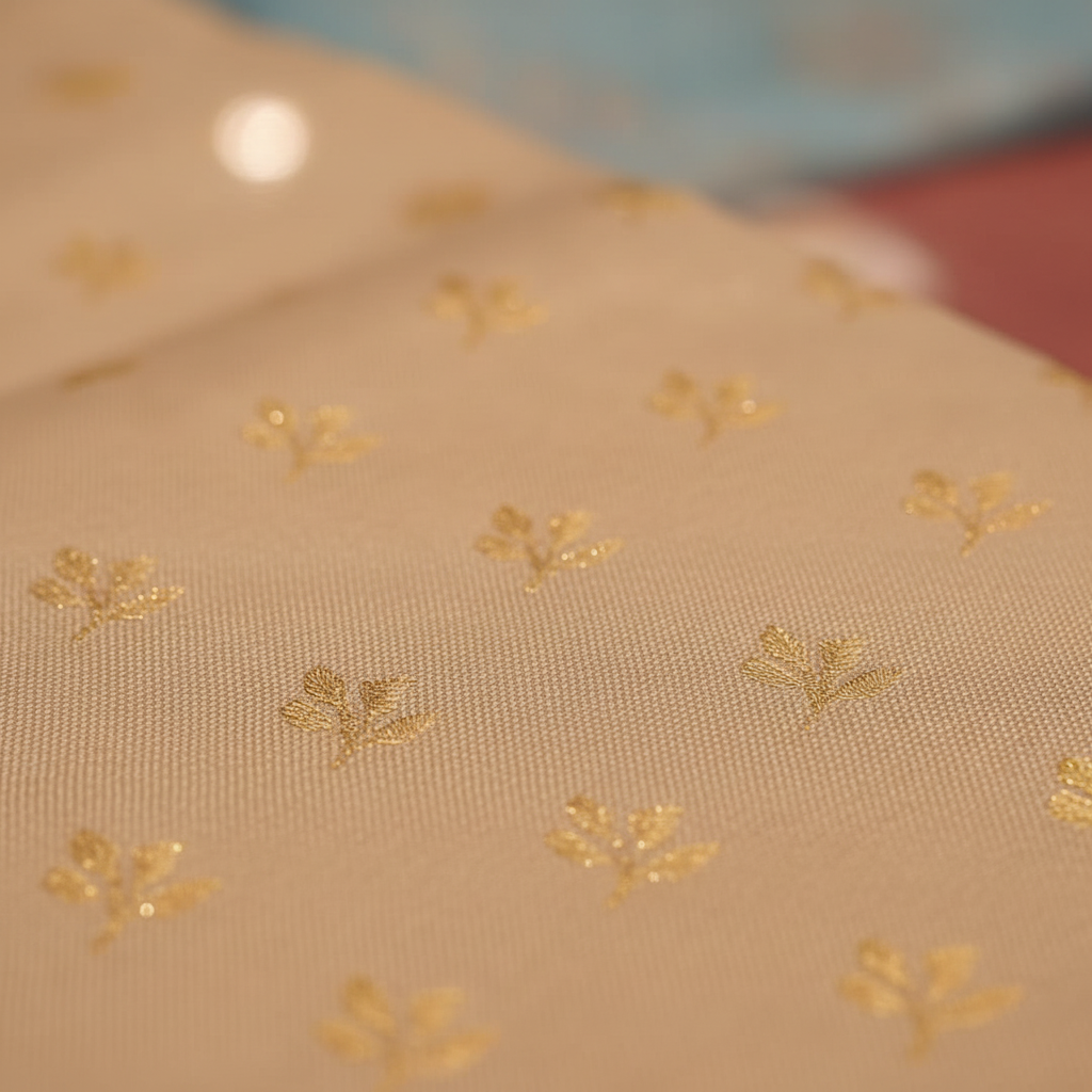 KUBERAN BEIGE RED SOFT SILK SAREE