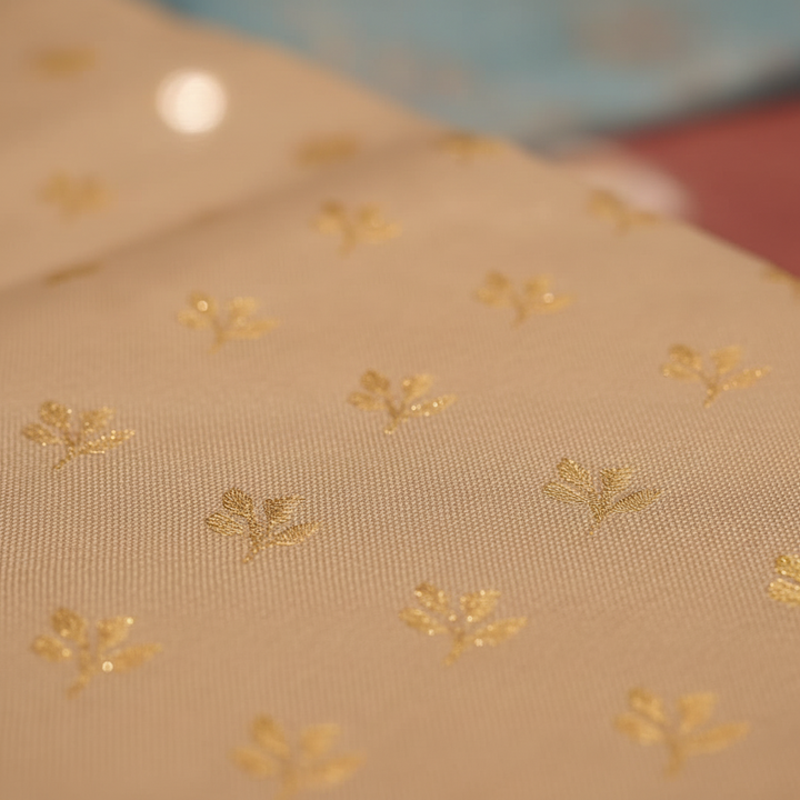 KUBERAN BEIGE RED SOFT SILK SAREE