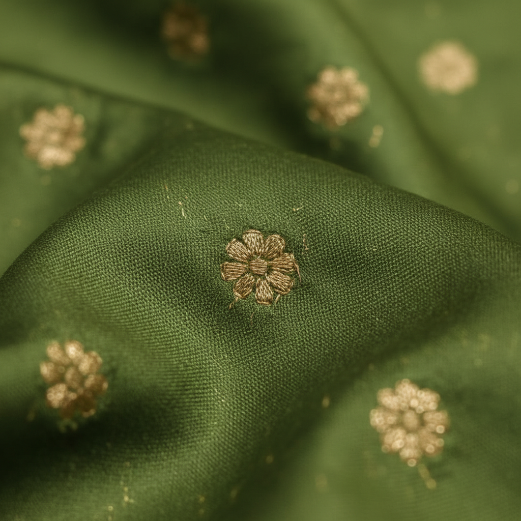 Kuberan Green Paithani Silk Running Material