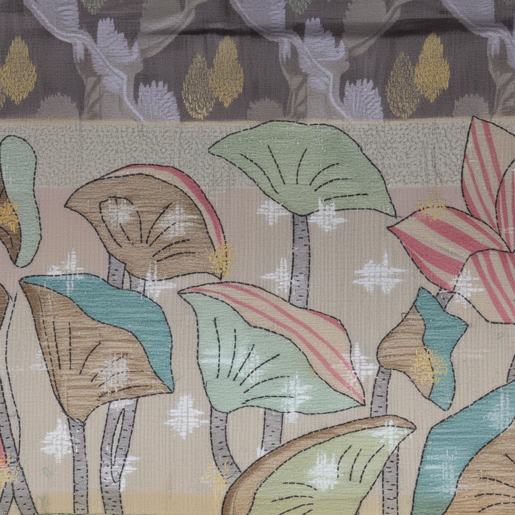 Close-up of lotus design details