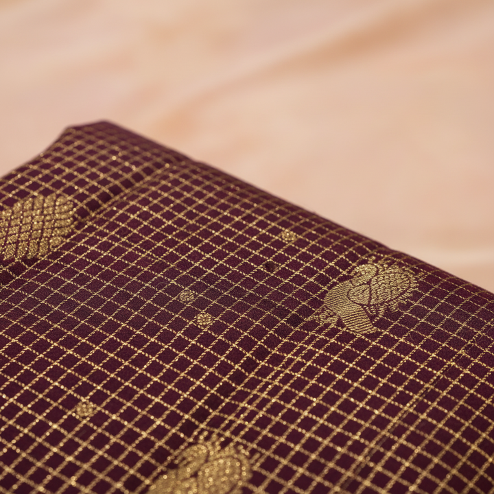 Kuberan Maroon with Golden Kanchipuram Silk Saree