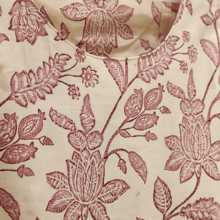 KUBERAN BLUSH PINK FLORAL PRINT KURTHI