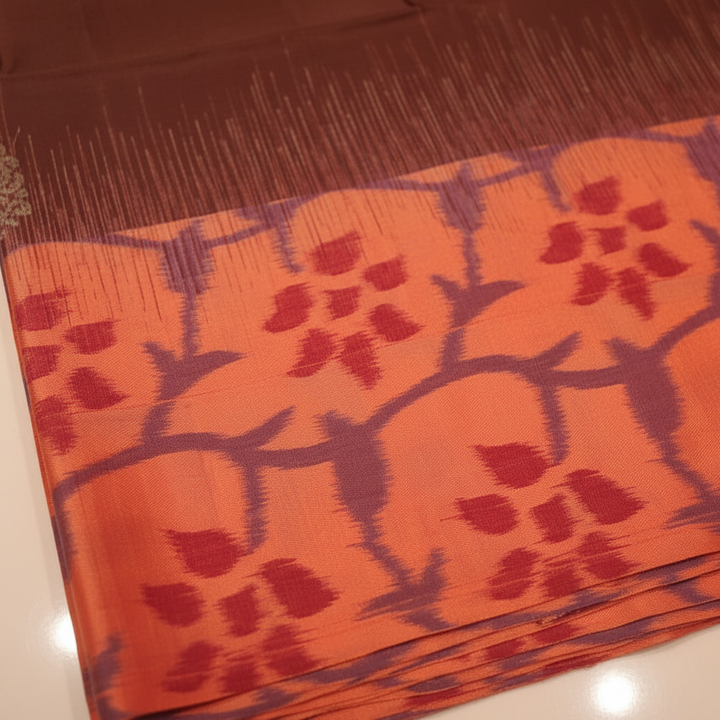 KUBERAN BROWN SOFT SILK SAREE