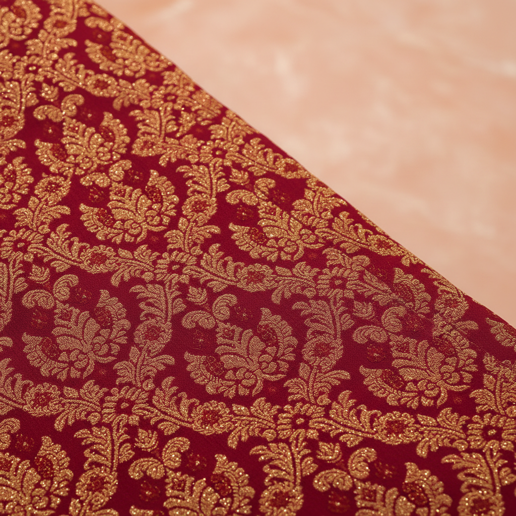 kuberan Red Gold Paisley motif and Mint Green Border Kanchipuram Silk Saree