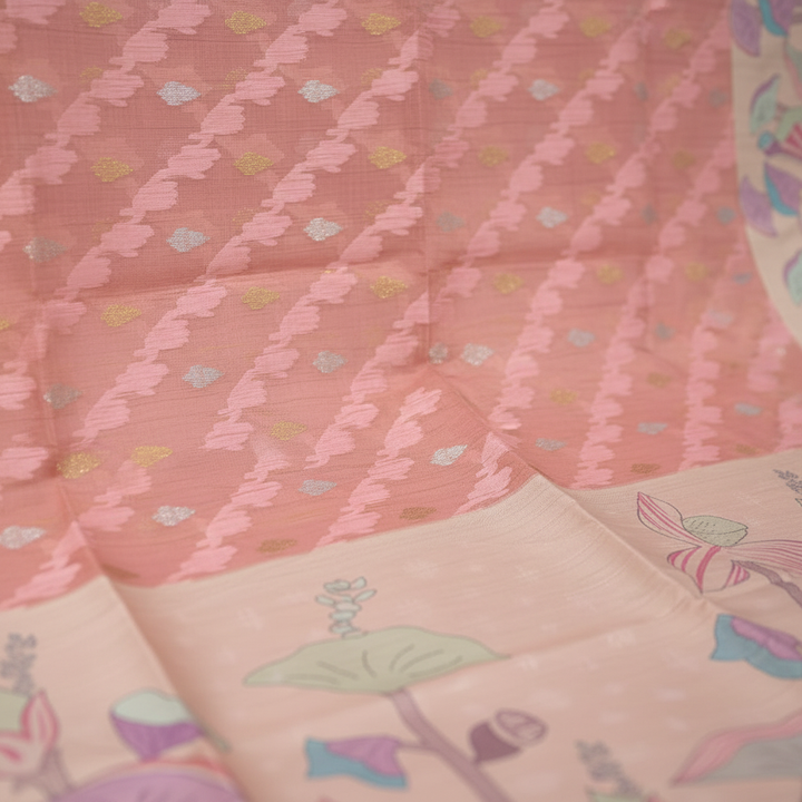 Close-up of saree body fabric detail