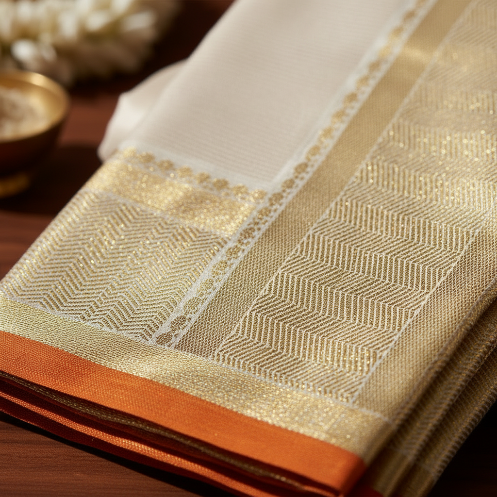 Kuberan Pure Silk Dhoti with Zari Border
