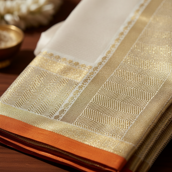 Kuberan Pure Silk Dhoti with Zari Border