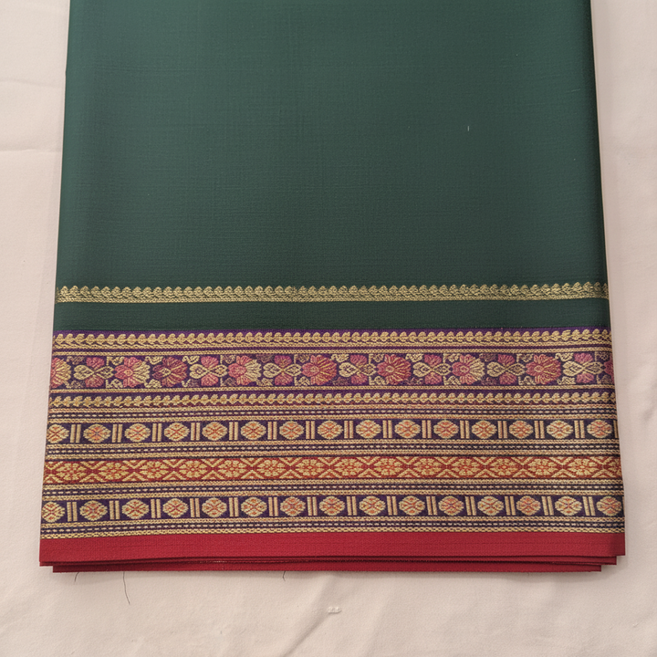KUBERAN DARK GREEN COTTON SAREE