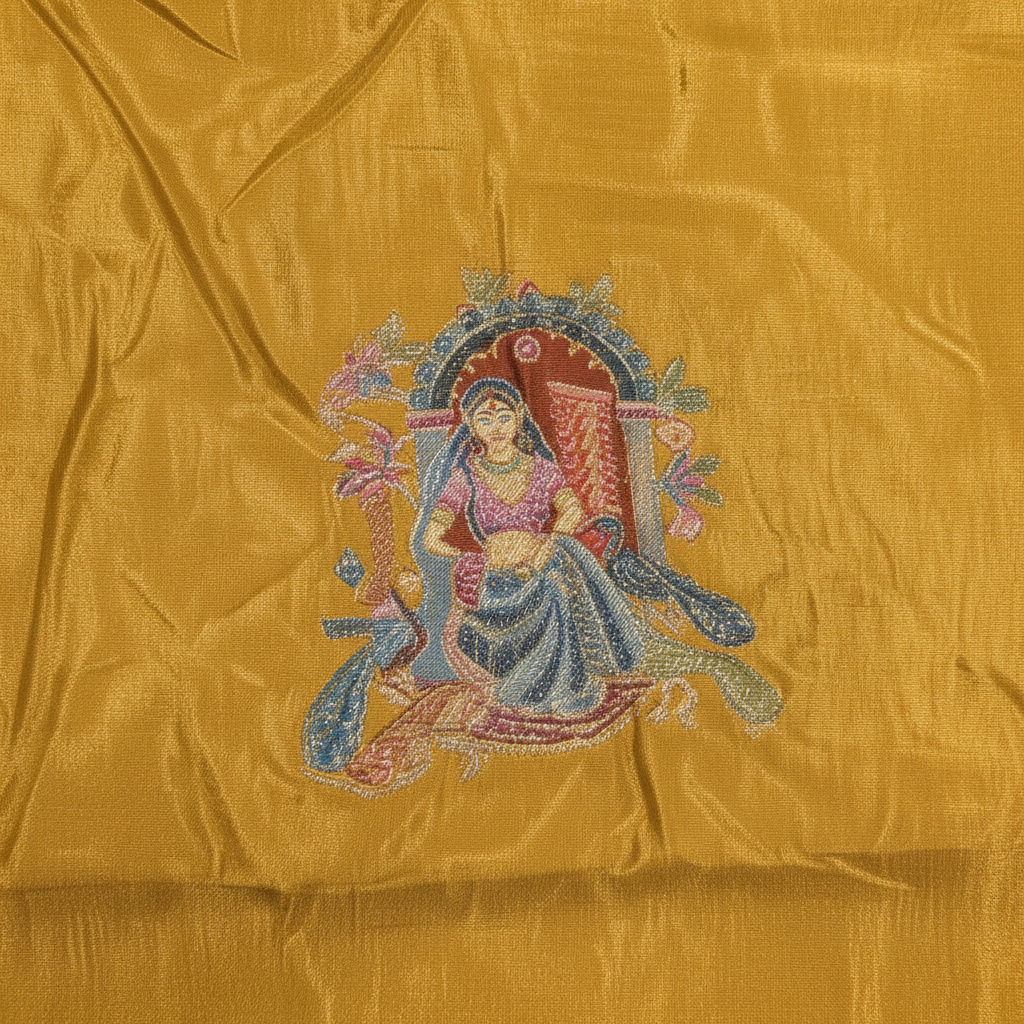 KUBERAN YELLOW PASHMINA FANCY SAREE