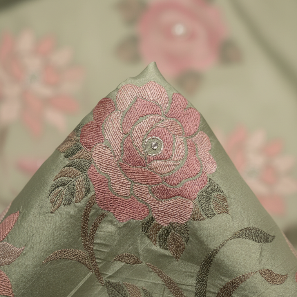 KUBERAN GREEN TUSSAR SILK SAREE