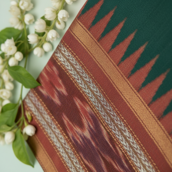 KUBERAN GREEN TUSSAR SILK SAREE