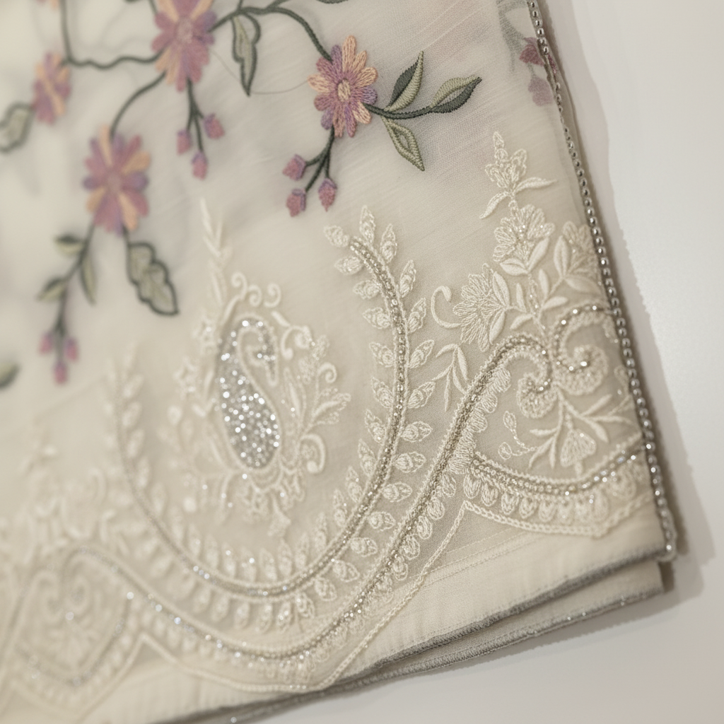 KUBERAN IVORY ORGANZA SAREE