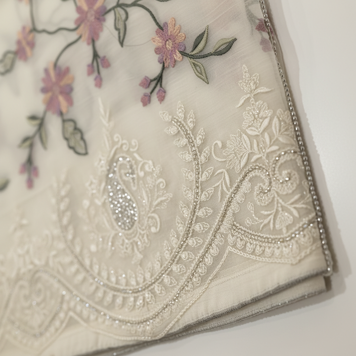 KUBERAN IVORY ORGANZA SAREE