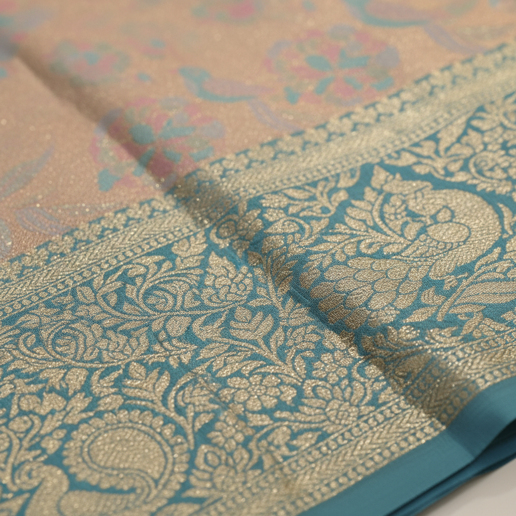 KUBERAN GOLD BROCADE SEMI SILK SAREE