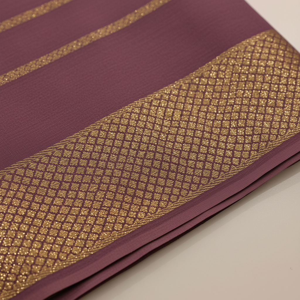 KUBERAN DUSTY PURPLE MYSORE CREPE SILK SAREE