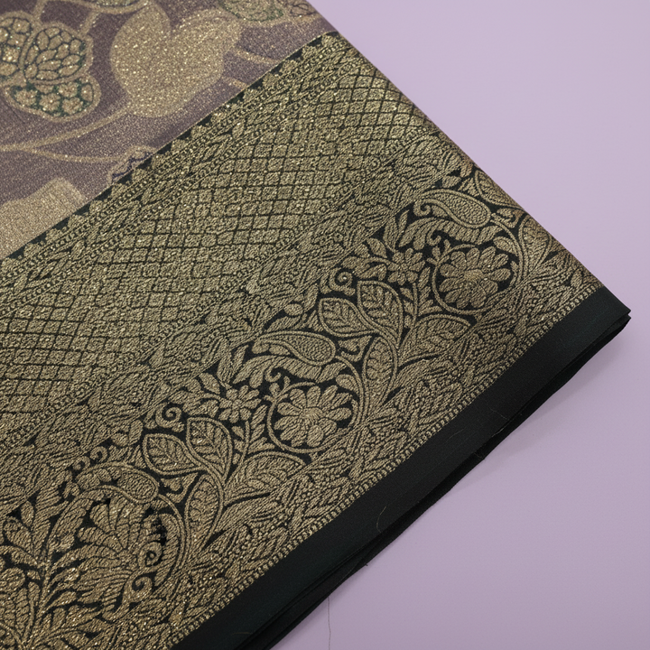 KUBERAN SILVER LAVENDER BROCADE SEMI SILK SAREE