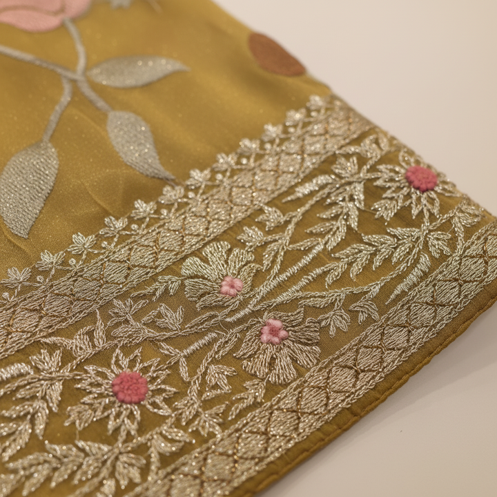 KUBERAN YELLOW ORGANZA SAREE