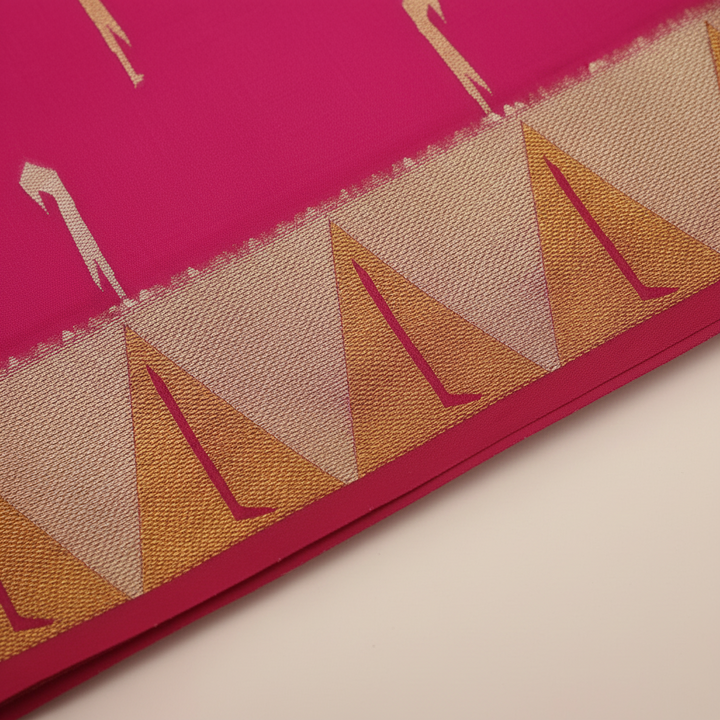 KUBERAN DARK PINK RAW SILK SAREE