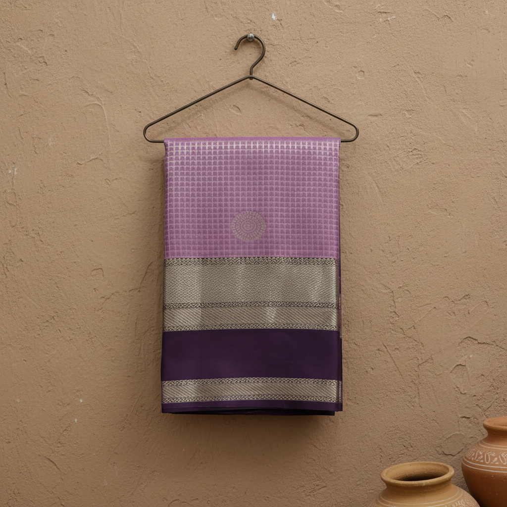 KUBERAN LAVENDER SEMI SILK SAREE