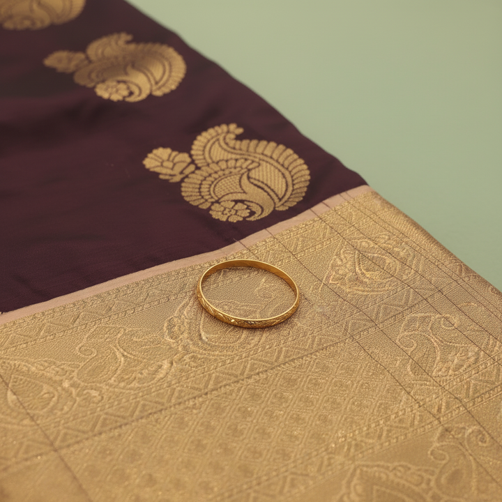 KUBERAN BURGUNDY SEMI SILK SAREE