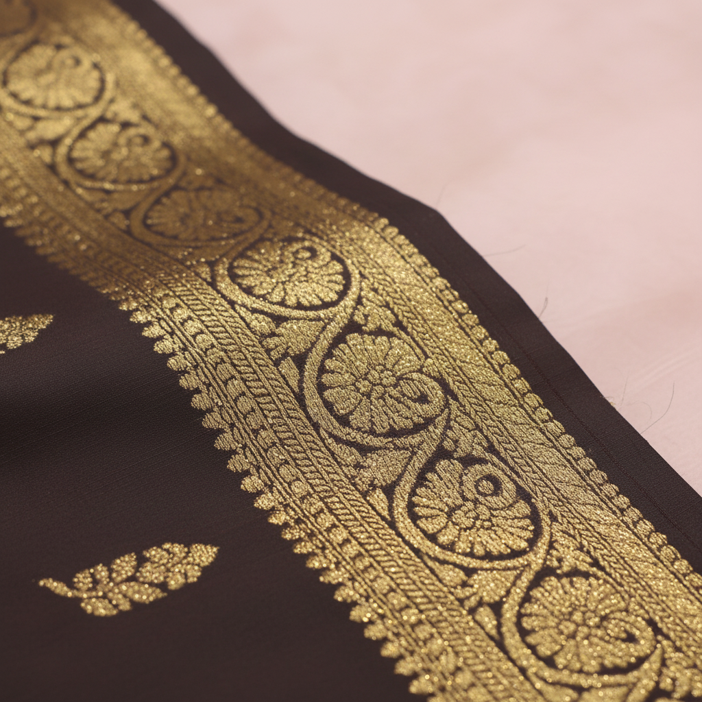 KUBERAN BLACK SEMI SILK SAREE