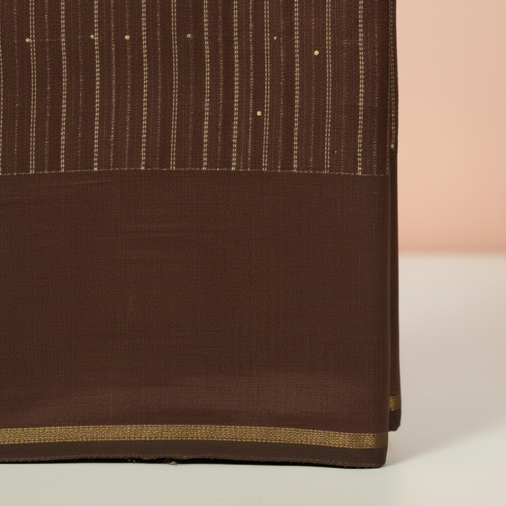 KUBERAN BROWN TUSSAR SILK SAREE