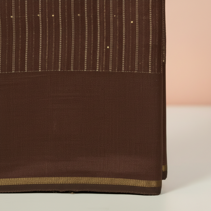 KUBERAN BROWN TUSSAR SILK SAREE
