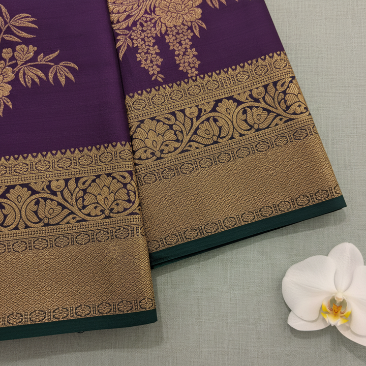 KUBERAN PURPLE SEMI SILK SAREE