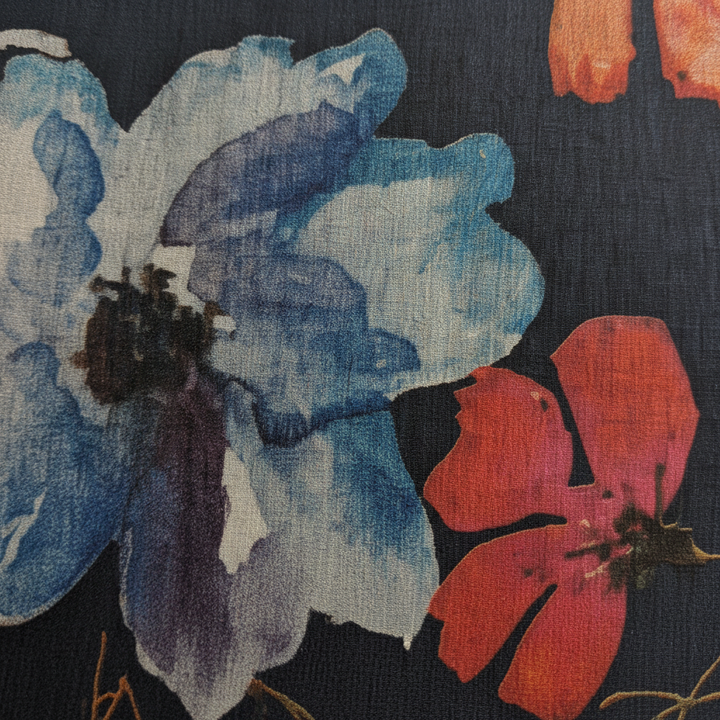 KUBERAN BLUE PRINTED COTTON SAREE