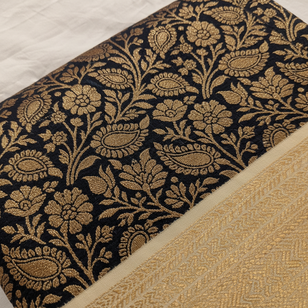 KUBERAN NAVY BLUE SEMI SILK SAREE