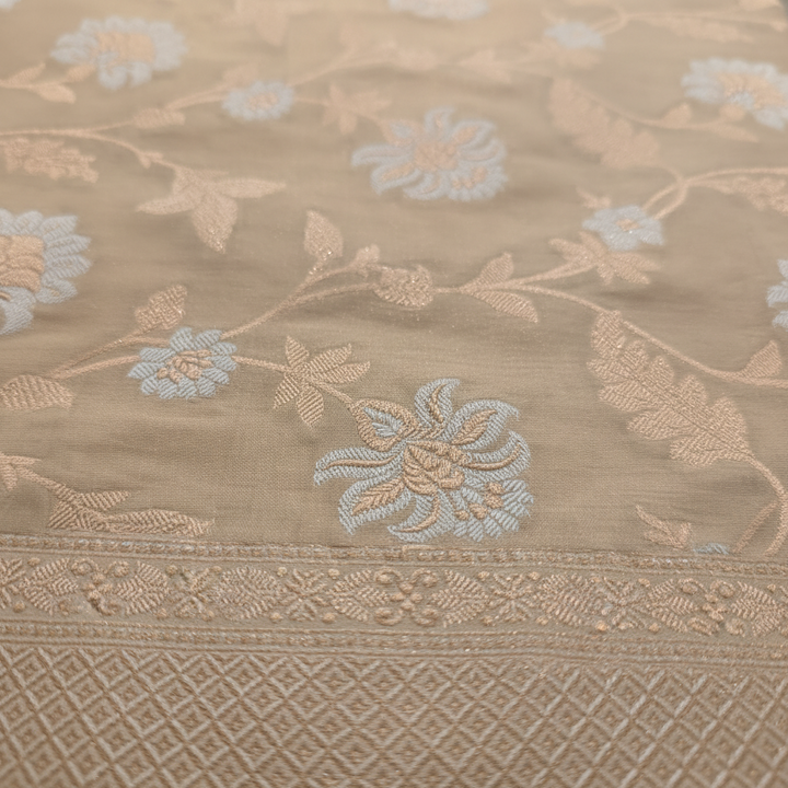 KUBERAN BEIGE PURE BANARASI SILK SAREE