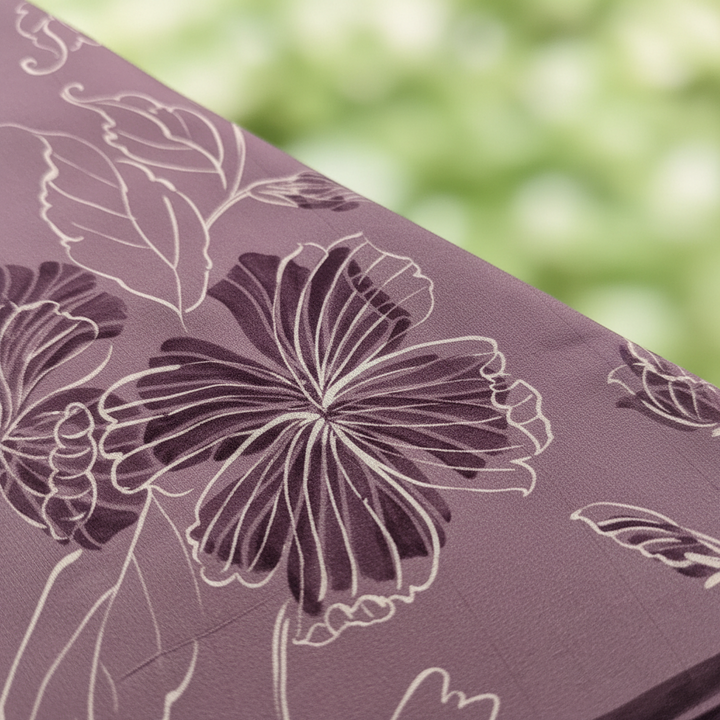 KUBERAN LIGHT PURPLE PURE CHIFFON PRINTED SAREE