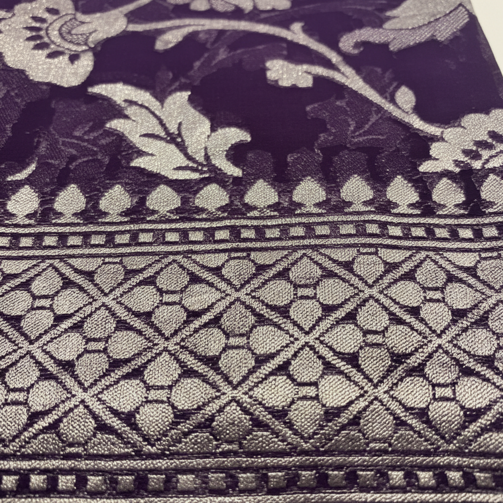 KUBERAN PURPLE PURE BANARASI GEORGETTE SILK SAREE