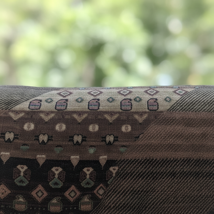 KUBERAN BROWN PURE CHIFFON PRINTED SAREE