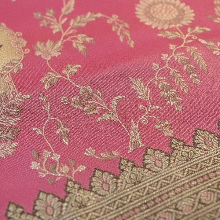 KUBERAN PINK PURE KANCHIPURAM SILK SAREE